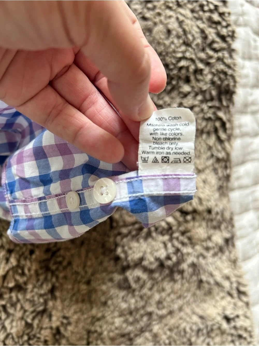 J. Crew Pink, Blue and White Plaid Button-Down Shirt